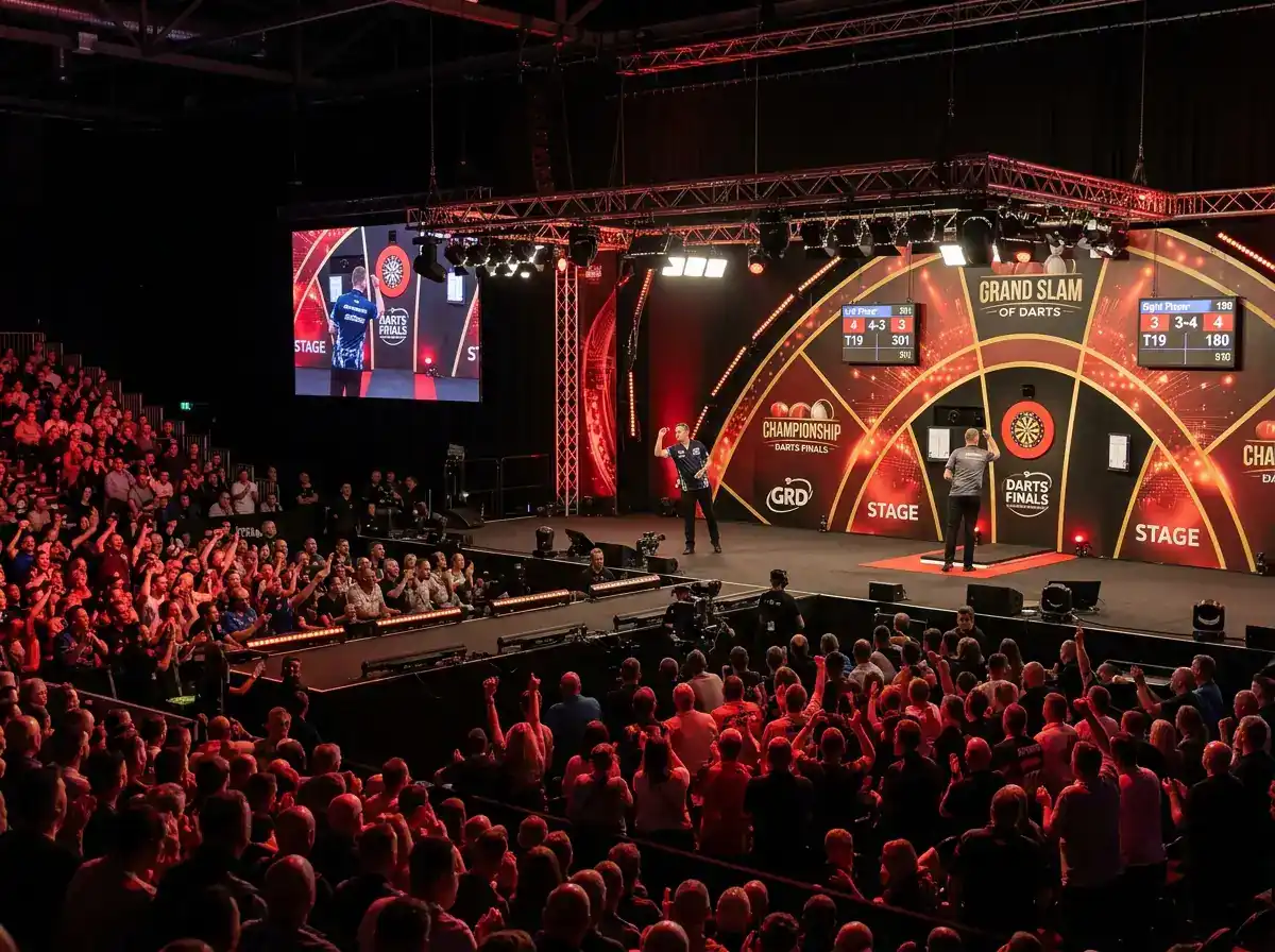 Сцена на Grand Slam of Darts в зала с групова фаза