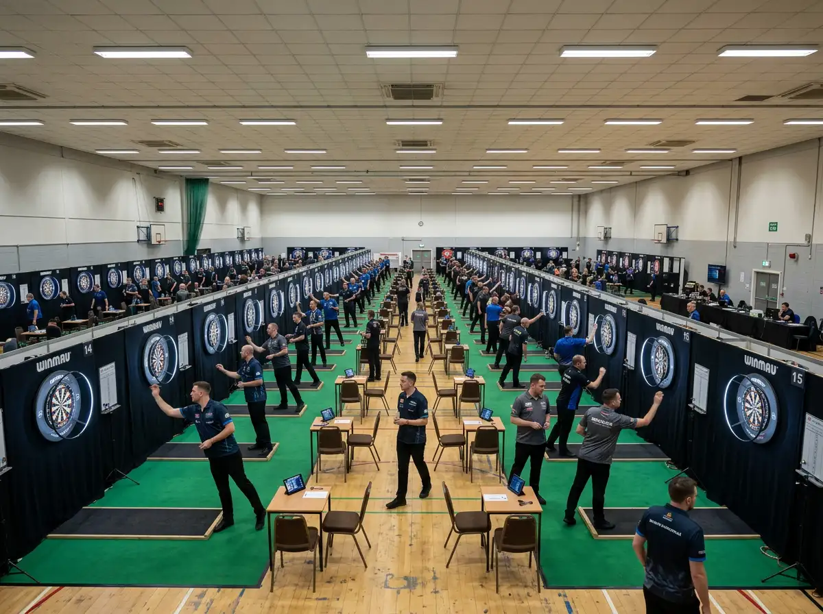 Pro Tour етап на дартс - мач на закрита зала без публика